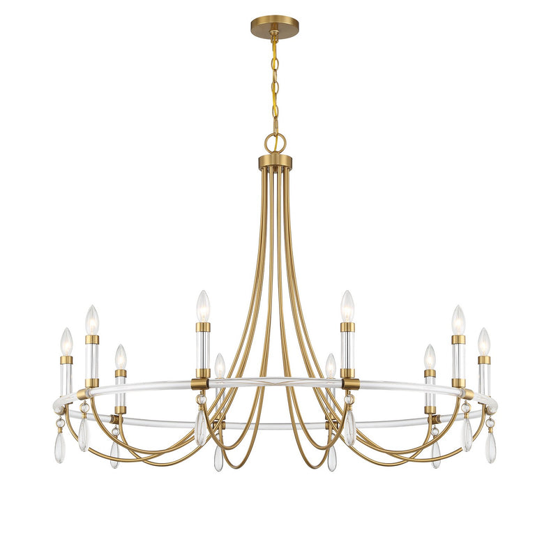 Savoy House 1-7712-10-195 Ten Light Chandelier, Warm Brass/Chrome (3)