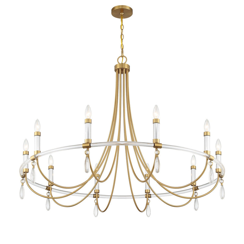 Savoy House 1-7712-10-195 Ten Light Chandelier, Warm Brass/Chrome (4)