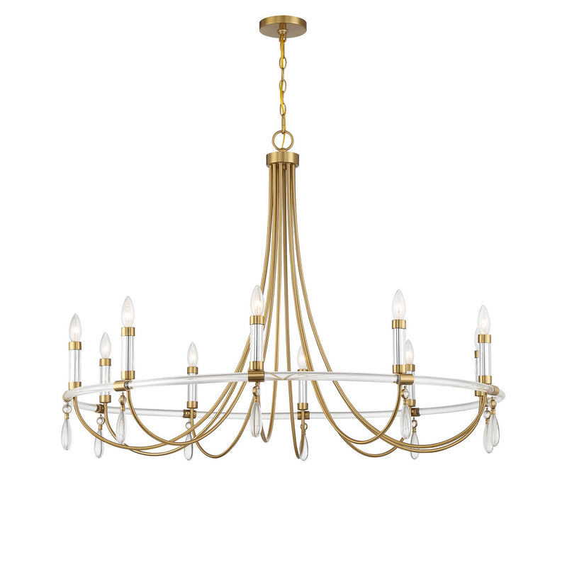 Savoy House 1-7712-10-195 Ten Light Chandelier, Warm Brass/Chrome (5)