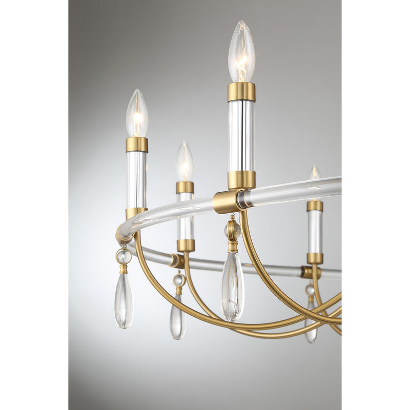 Savoy House 1-7712-10-195 Ten Light Chandelier, Warm Brass/Chrome (6)