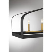 Savoy House 1-7804-5-143 Five Light Linear Chandelier, Matte Black w/Warm Brass (6)