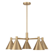 Savoy House 1-8004-5-127 Five Light Chandelier, Noble Brass (3)