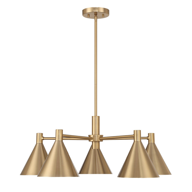 Savoy House 1-8004-5-127 Five Light Chandelier, Noble Brass (3)