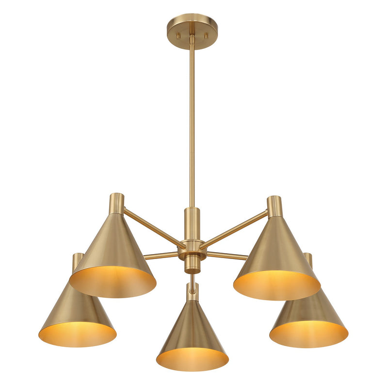 Savoy House 1-8004-5-127 Five Light Chandelier, Noble Brass (5)