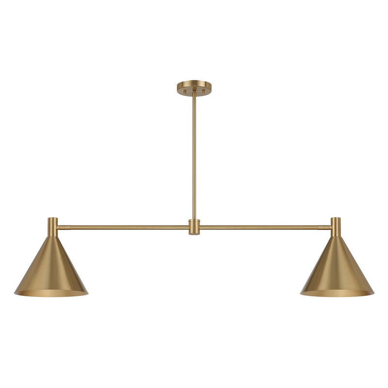 Savoy House 1-8005-2-127 Two Light Linear Chandelier, Noble Brass (2)
