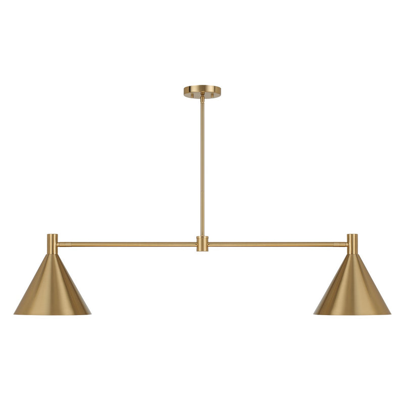 Savoy House 1-8005-2-127 Two Light Linear Chandelier, Noble Brass (3)