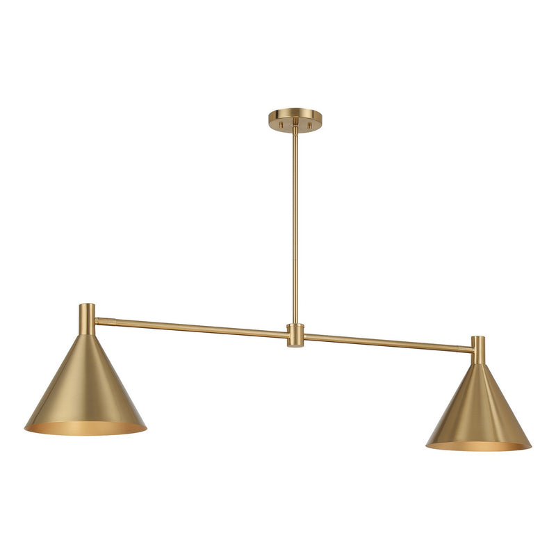 Savoy House 1-8005-2-127 Two Light Linear Chandelier, Noble Brass (4)