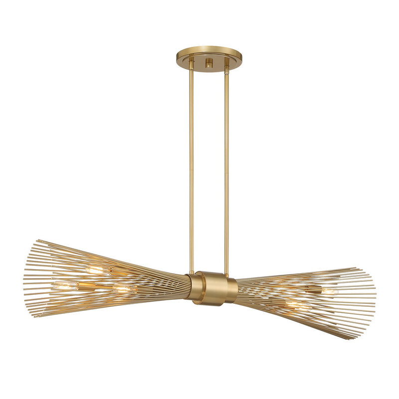 Savoy House 1-9601-6-171 Six Light Linear Chandelier, Burnished Brass (3)