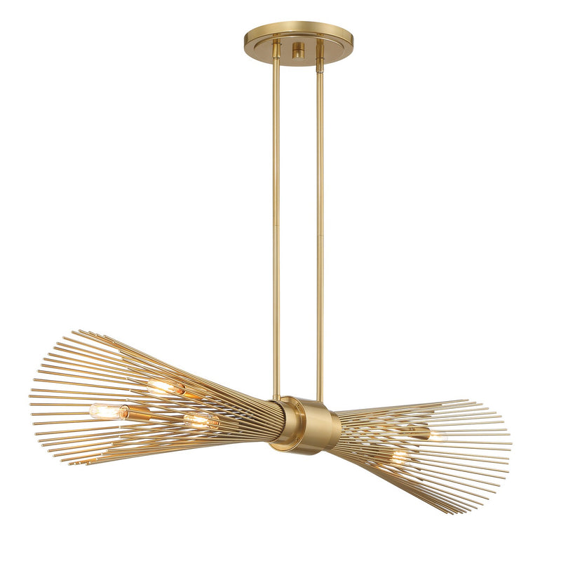 Savoy House 1-9601-6-171 Six Light Linear Chandelier, Burnished Brass (4)