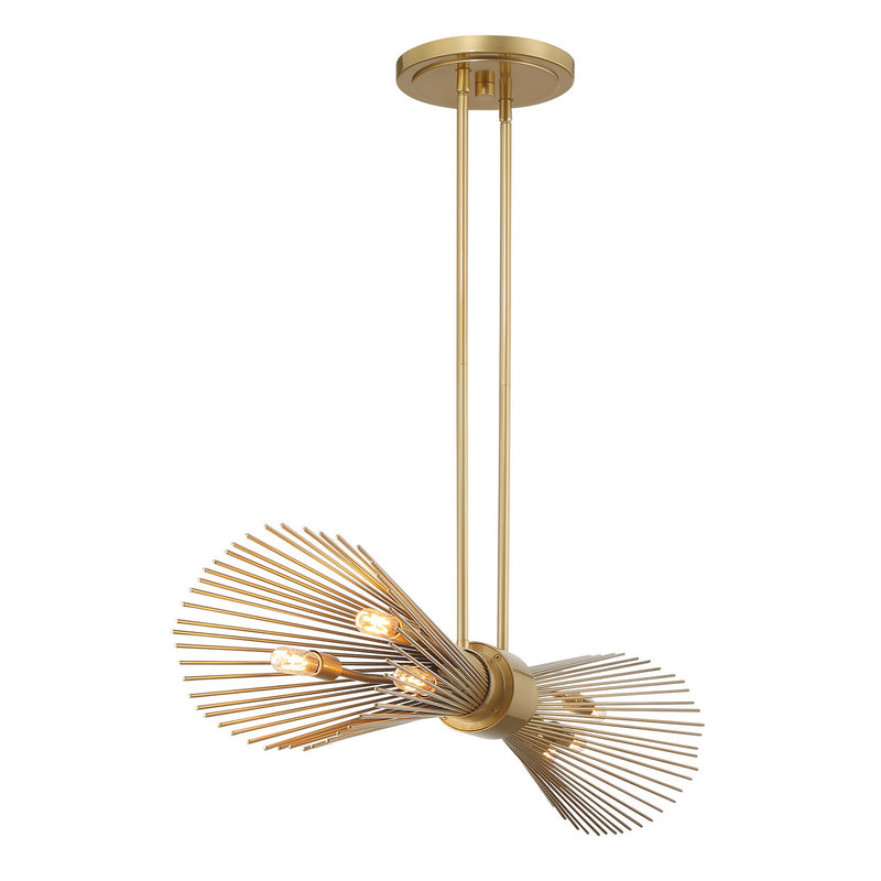 Savoy House 1-9601-6-171 Six Light Linear Chandelier, Burnished Brass (5)