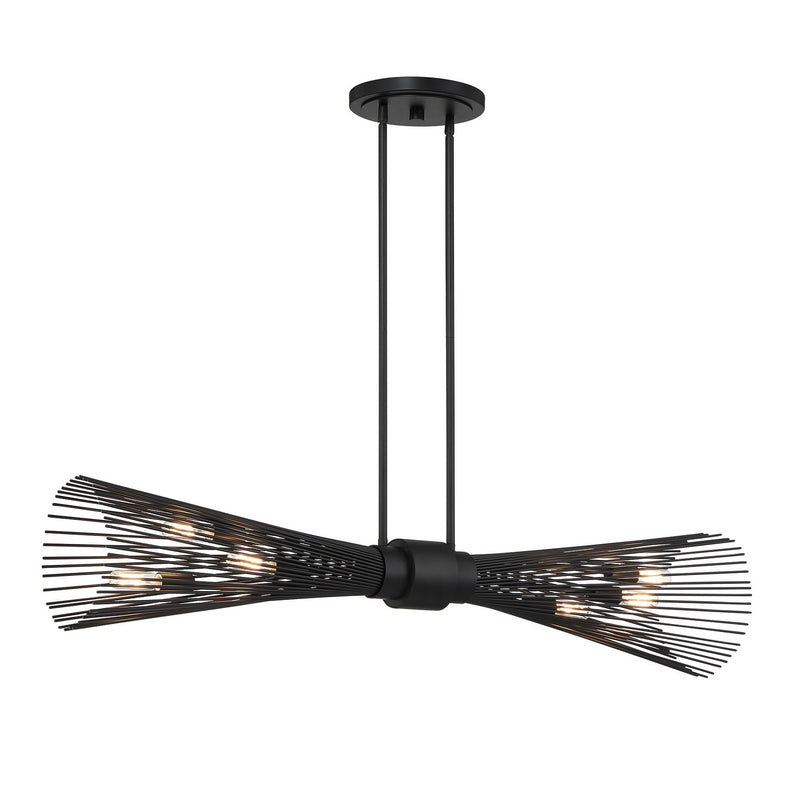 Savoy House 1-9601-6-89 Six Light Linear Chandelier, Matte Black (3)