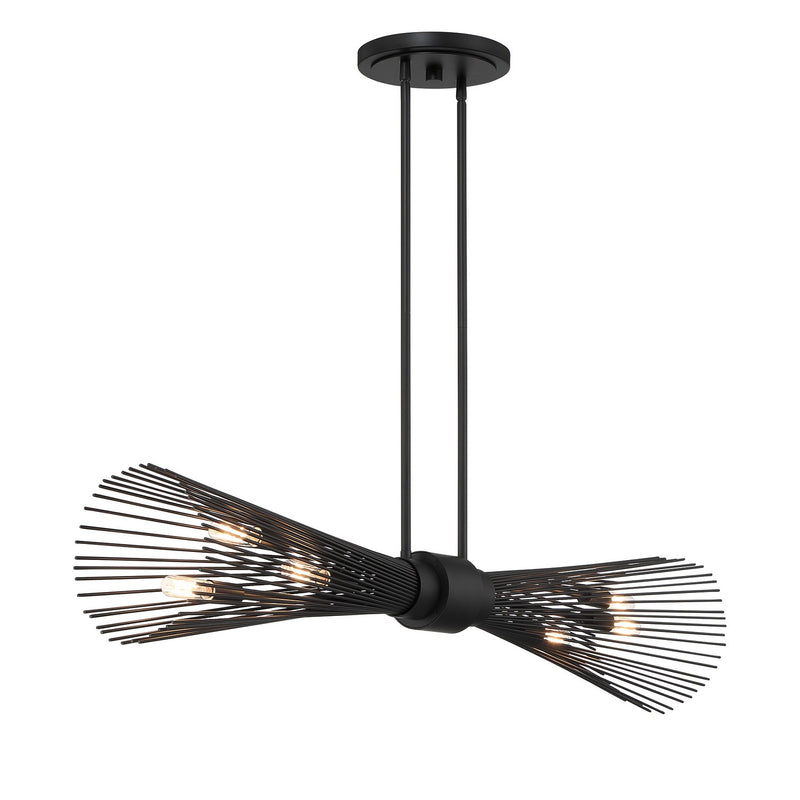 Savoy House 1-9601-6-89 Six Light Linear Chandelier, Matte Black (4)