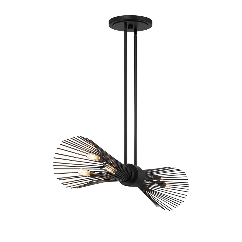 Savoy House 1-9601-6-89 Six Light Linear Chandelier, Matte Black (5)