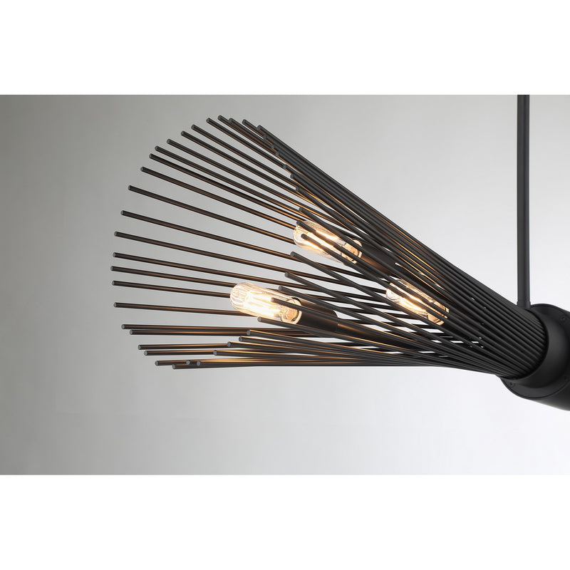Savoy House 1-9601-6-89 Six Light Linear Chandelier, Matte Black (6)