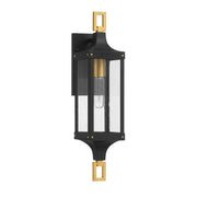 Savoy House 5-275-144 One Light Outdoor Wall Lantern, Matte Black/Weathered Brushed Brass (2)