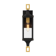 Savoy House 5-275-144 One Light Outdoor Wall Lantern, Matte Black/Weathered Brushed Brass (3)
