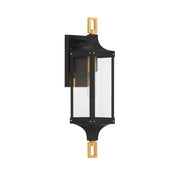 Savoy House 5-275-144 One Light Outdoor Wall Lantern, Matte Black/Weathered Brushed Brass (4)