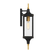 Savoy House 5-275-144 One Light Outdoor Wall Lantern, Matte Black/Weathered Brushed Brass (5)