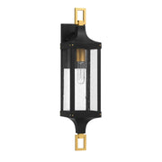 Savoy House 5-276-144 One Light Outdoor Wall Lantern, Matte Black/Weathered Brushed Brass (2)