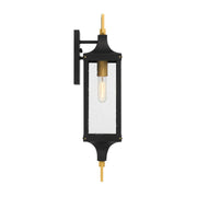 Savoy House 5-276-144 One Light Outdoor Wall Lantern, Matte Black/Weathered Brushed Brass (5)