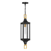 Savoy House 5-277-144 One Light Outdoor Hanging Lantern, Matte Black/Weathered Brushed Brass (2)
