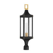 Savoy House 5-278-144 One Light Outdoor Post Lantern, Matte Black/Weathered Brushed Brass (2)