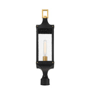 Savoy House 5-278-144 One Light Outdoor Post Lantern, Matte Black/Weathered Brushed Brass (3)
