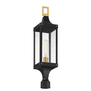 Savoy House 5-278-144 One Light Outdoor Post Lantern, Matte Black/Weathered Brushed Brass (5)