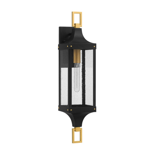 Savoy House 5-279-144 One Light Outdoor Wall Lantern, Matte Black/Weathered Brushed Brass (2)