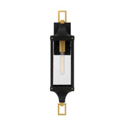 Savoy House 5-279-144 One Light Outdoor Wall Lantern, Matte Black/Weathered Brushed Brass (3)