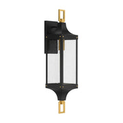 Savoy House 5-279-144 One Light Outdoor Wall Lantern, Matte Black/Weathered Brushed Brass (4)