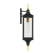 Savoy House 5-279-144 One Light Outdoor Wall Lantern, Matte Black/Weathered Brushed Brass (5)