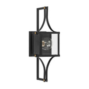 Savoy House 5-473-144 One Light Outdoor Wall Lantern, Matte Black/Weathered Brushed Brass (2)