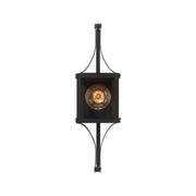 Savoy House 5-473-144 One Light Outdoor Wall Lantern, Matte Black/Weathered Brushed Brass (3)