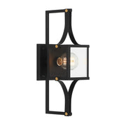 Savoy House 5-473-144 One Light Outdoor Wall Lantern, Matte Black/Weathered Brushed Brass (4)