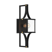 Savoy House 5-474-144 One Light Outdoor Wall Lantern, Matte Black/Weathered Brushed Brass (4)
