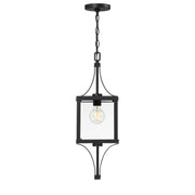Savoy House 5-475-144 One Light Outdoor Hanging Lantern, Matte Black/Weathered Brushed Brass (3)