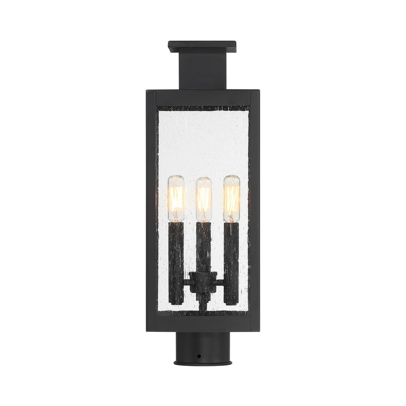 Savoy House 5-828-BK Three Light Outdoor Post Lantern, Matte Black (3)