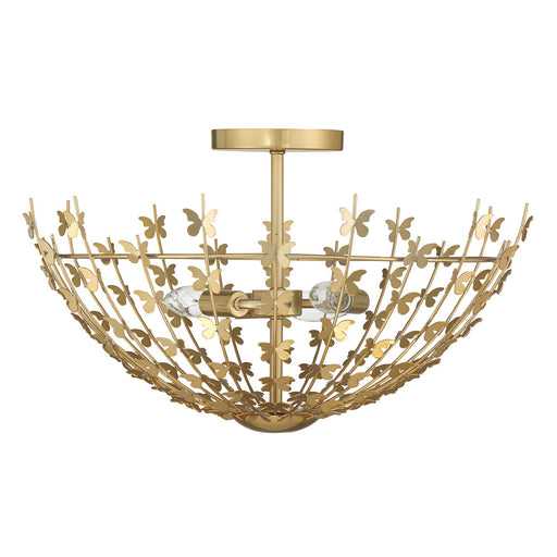 Savoy House 6-4198-3-171 Three Light Semi-Flush Mount, Burnished Brass (2)