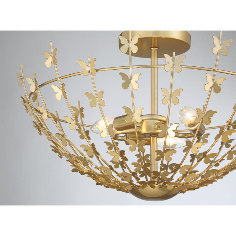 Savoy House 6-4198-3-171 Three Light Semi-Flush Mount, Burnished Brass (5)