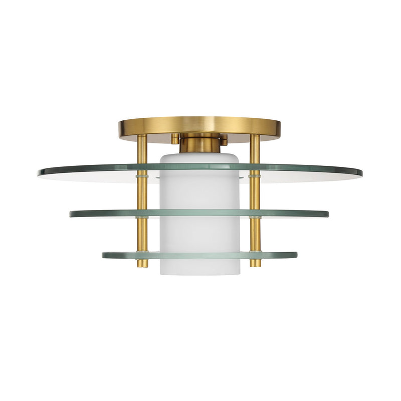 Savoy House 6-8602-1-322 One Light Semi-Flush Mount, Warm Brass (2)