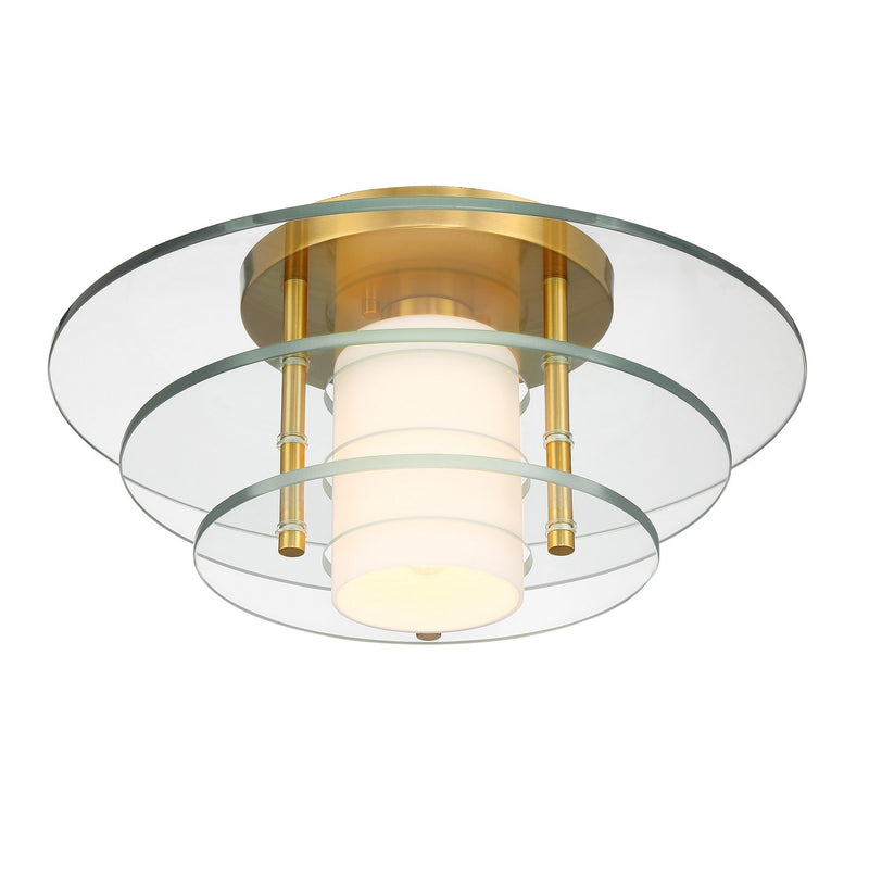 Savoy House 6-8602-1-322 One Light Semi-Flush Mount, Warm Brass (4)