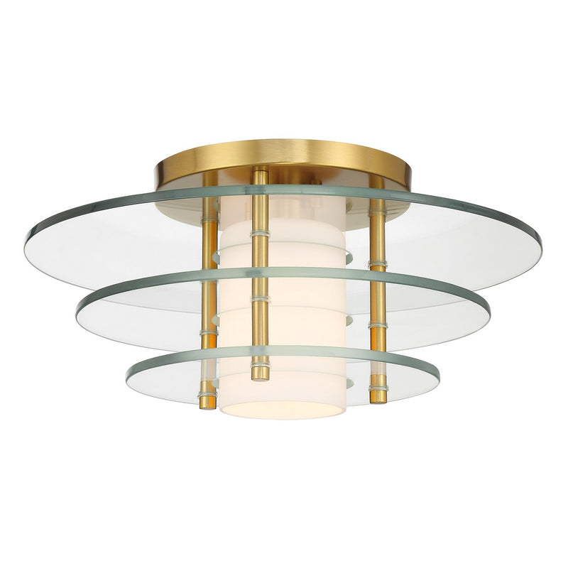Savoy House 6-8602-1-322 One Light Semi-Flush Mount, Warm Brass (5)