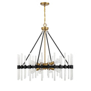 Savoy House 7-1937-8-143 Eight Light Pendant, Matte Black w/Warm Brass (2)
