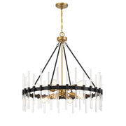 Savoy House 7-1937-8-143 Eight Light Pendant, Matte Black w/Warm Brass (3)
