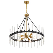 Savoy House 7-1937-8-143 Eight Light Pendant, Matte Black w/Warm Brass (4)