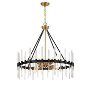 Savoy House 7-1937-8-143 Eight Light Pendant, Matte Black w/Warm Brass (5)