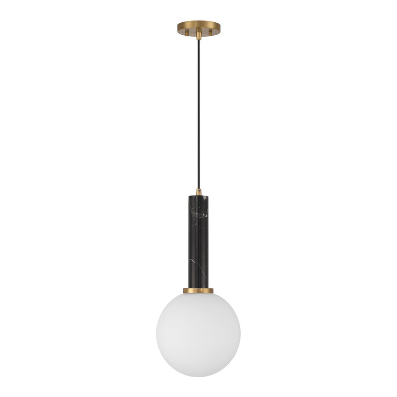 Savoy House 7-2902-1-263 One Light Pendant, Black Marble w/Warm Brass (2)