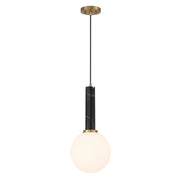 Savoy House 7-2902-1-263 One Light Pendant, Black Marble w/Warm Brass (3)