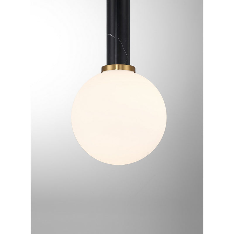 Savoy House 7-2902-1-263 One Light Pendant, Black Marble w/Warm Brass (5)